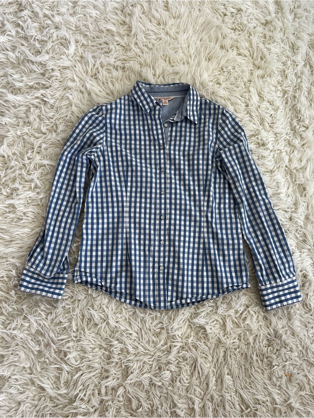 Brooks Brothers Blue and White Gingham Button-Down Shirt